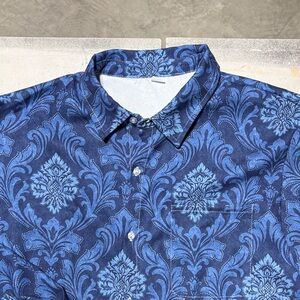 Elegant Navy Floral Men's Shirt